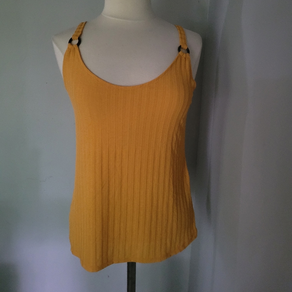 Collection Pimkie Women's Mustard Yellow Ribbed Tank Top Size M